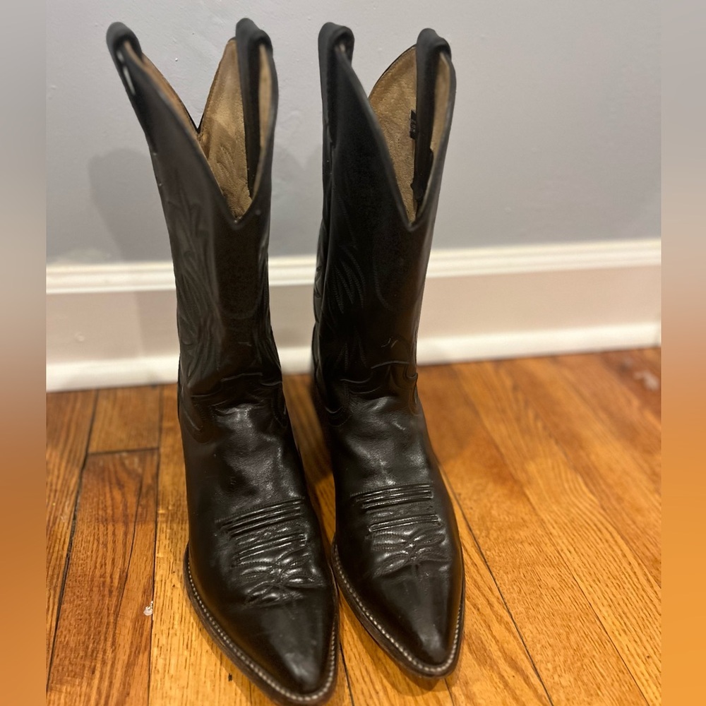 Justin L4903 Black London Calf Leather Western Boots Women's 9.5B | Cowgirl